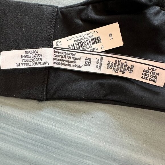 NWT Body by Victoria Victoria's Secret Black Size Large Mastectomy Bra - Picture 5 of 9